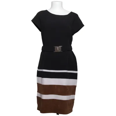 Jurk (Zwart, Bruin, Wit) van Sandra Darren Elastaan, Polyester