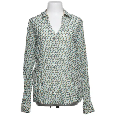 Blouse (Blauw, Geel, Wit) van More & More Katoen, Zijde