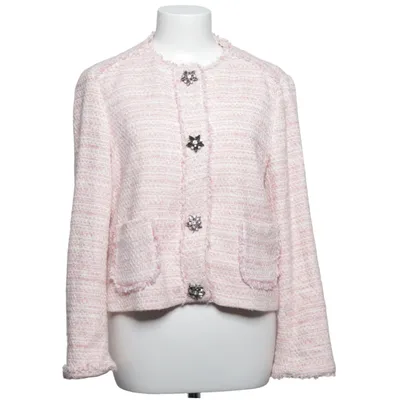 Blazer (Pink, White) from Zara Basic Acrylic, Cotton