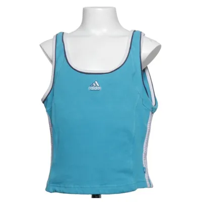 Débardeur de sport (Bleu) de Adidas Coton, Élasthane, Polyester