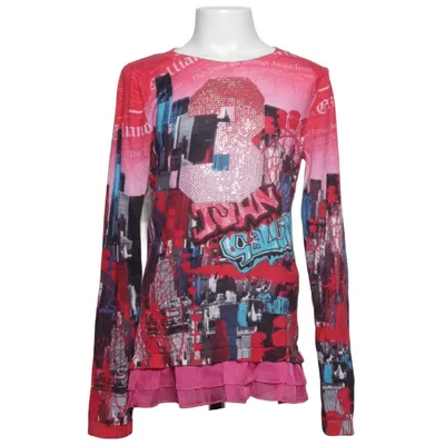T-shirt à manches longues (Rose, Multicolore) de John Galliano Coton, Polyamide, Viscose