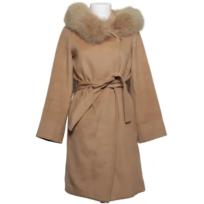 Manteau (Beige) de Hollies Fourrure de renard, Polyester, Laine