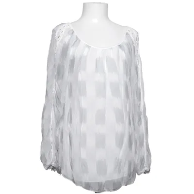 Blouse (Wit, Grijs) van Micky Elastaan, Zijde, Viscose