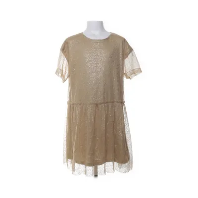 Klänning (Beige, Guldfärgad) från Zara Girls Collection Bomull