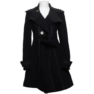 Coat (Black) from Michiko Koshino Cotton, Polyamide, Wool