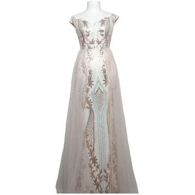 Aftonklänning (Beige, Flerfärgad) från Faeriesty Elastan, Polyester