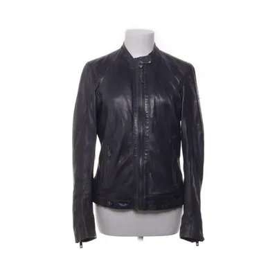 Leren jack (Grijs) van Mauritius Elastaan, Leer, Polyester