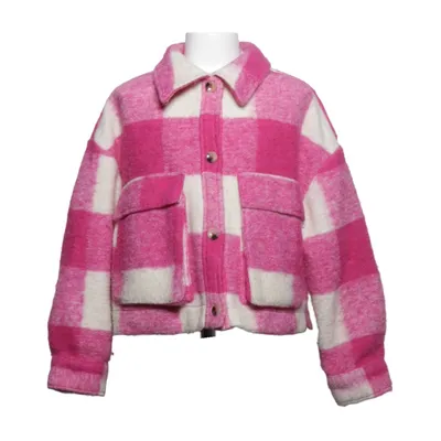Skjortejakke (Pink, Hvid) fra Zara Akryl, Polyester, Uld