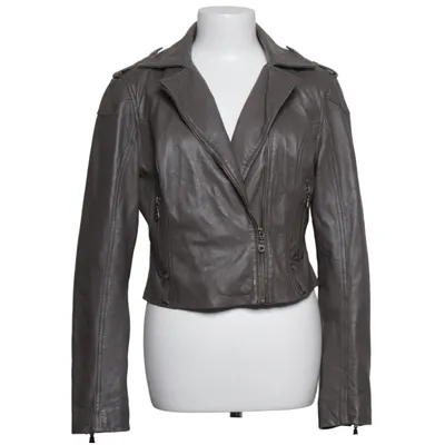 Veste de motard (Gris) de Zoul Cuir, Polyester
