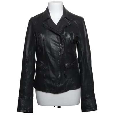 Biker jacket (Black) from Review Cotton, Leather, Polyester