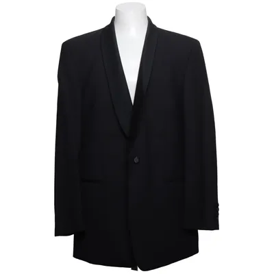 Smoking blazer (Zwart) van Masterhand Viscose, Wol