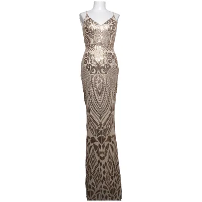 Aftenkjole (Beige, Guld) fra Miss Bomuld, Polyester
