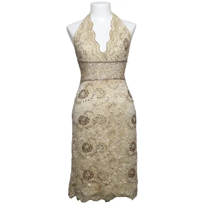 Halterneckklänning (Beige, Brun) från Hunza Polyamid, Viskos