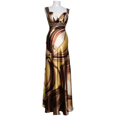 Evening gown (Brown, Yellow, Multicolored) from Party Line Polyester