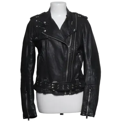 Biker jacket (Black) from Jofama by Kenza Leather, Polyester