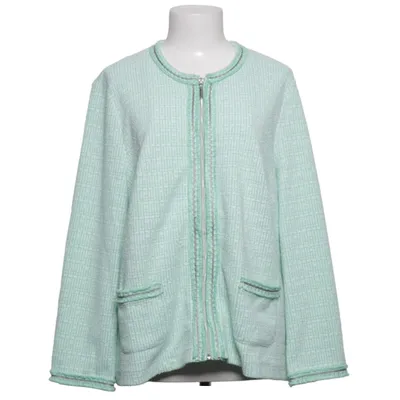 Cardigan (Green, White) from Barbara Lebek Elastane, Polyester, Viscose