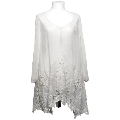 Blouse (Beige) from Tandem Cotton, Polyamide, Silk