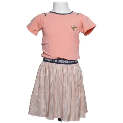Klänning (Rosa, Guldfärgad) från Nono Bomull, Elastan, Polyester