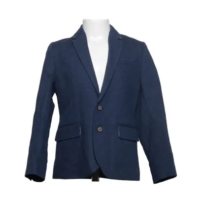 Blazer (Bleu) de H&M Coton, Lin, Polyester
