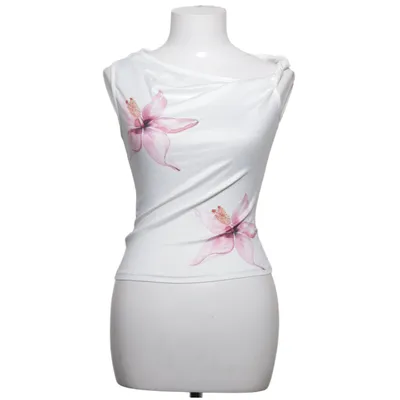 Top (White, Pink) from Shein Elastane, Polyester