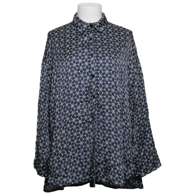 Blouse (Blue, Beige) from V Milano Silk, Viscose