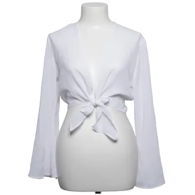 Wikkelblouse (Wit) van Randigarutan Polyester