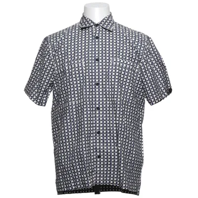 Short sleeve shirt (Blue, White) from Orlebar Brown Cotton, Lyocell