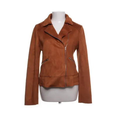 Biker jacket (Brown) from JustFab Polyester, Elastane