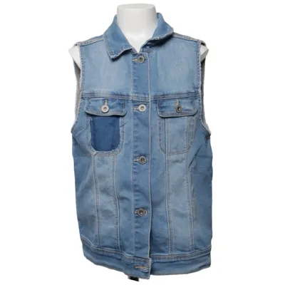 Gilet en jean (Bleu) de Zara Girls Coton, Élasthane, Polyester