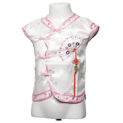 Cheongsam (Vit, Rosa, Flerfärgad) Polyester, Viskos