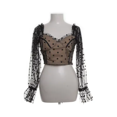 Crop top (Zwart, Beige) van Flamant Rose Polyester