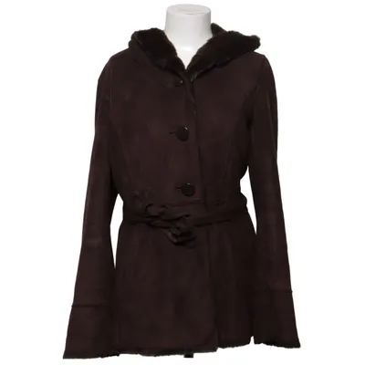 Veste en peau de mouton retournée (Marron) de Caroll Acrylique, Polyester