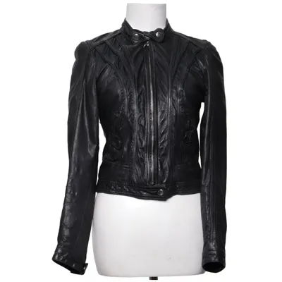 Leren jack (Zwart) van Rock'n Blue Katoen, Leer, Polyester