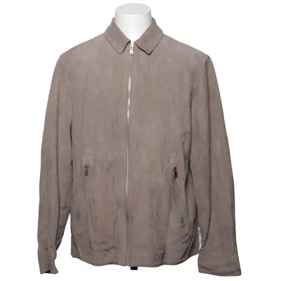 Leather jacket (Beige) from H&M Edition Cotton, Suede, Viscose