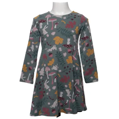 Dress (Green, Multicolored) from Polarn O. Pyret Elastane, Organic cotton