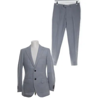 Jakkesæt (Blå) fra Vitale Barberis Canonico Cupro, Linned, Polyester, Silke, Uld
