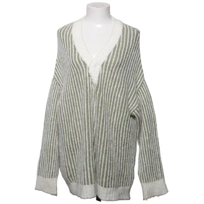 Cardigan (Blanc, Vert) de Anika Teller x NA-KD Acrylique, Polyamide, Polyester