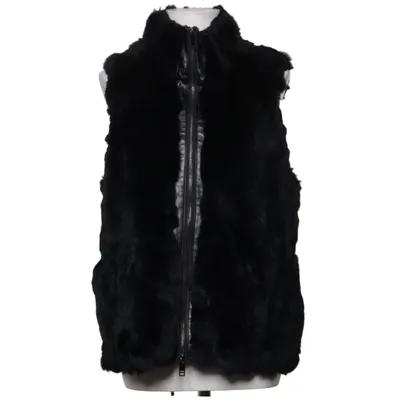 Gilet d'extérieur (Noir) de Lauren Vidal Acrylique, Polyester, Polyuréthane, Fourrure de lapin, Laine