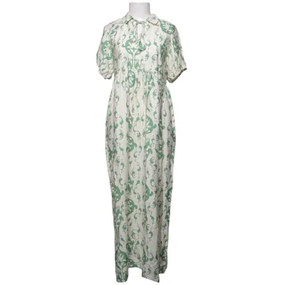Maxikleid (Weiß, Grün) von Lilie Rose Baumwolle, Leinen
