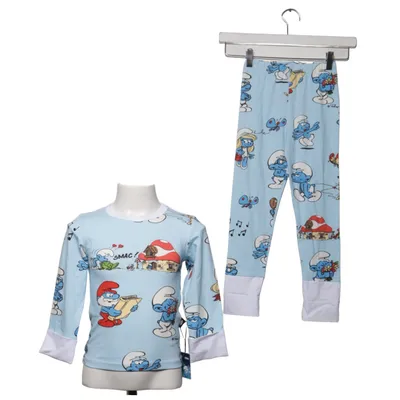 Pyjamas (Blå, Flerfärgad) från Smurfarna Bomull, Elastan