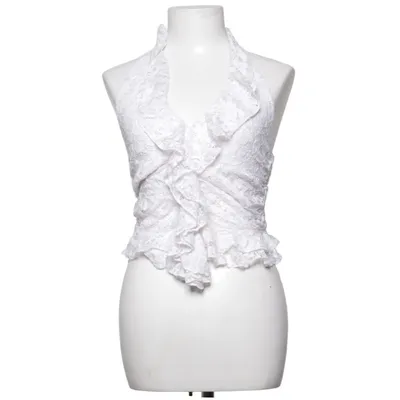Halterneck top (Hvid) fra Shein Elastan, Polyester