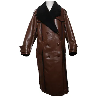 Veste en peau de mouton retournée (Marron, Noir) de Stand Studio Polyester, Polyuréthane, Laine