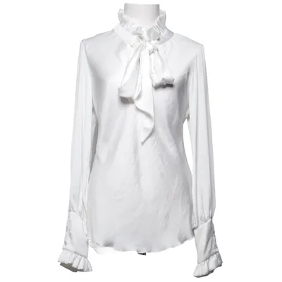 Pussy bow blouse (White) from Branting Polyester