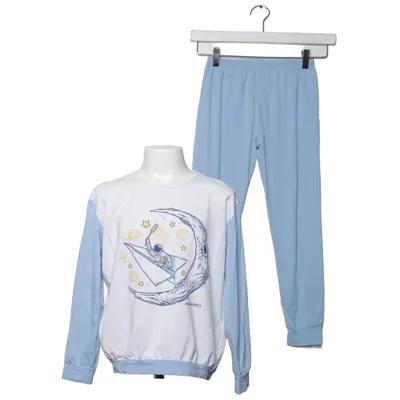 Pyjama (Blauw, Wit) Katoen, Elastaan