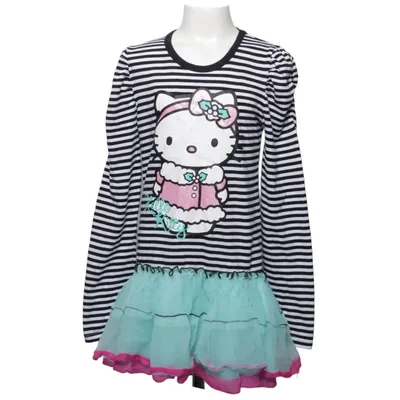 Jurk (Zwart, Wit, Meerkleurig) van Hello Kitty Katoen, Polyester