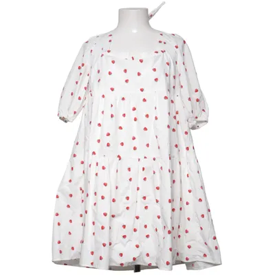 Jurk (Wit, Rood) van Cras Organisch katoen, Gerecycled polyester