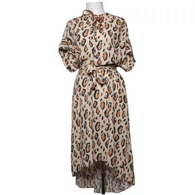Kjole (Beige, Sort, Orange) fra Mat. Viscose