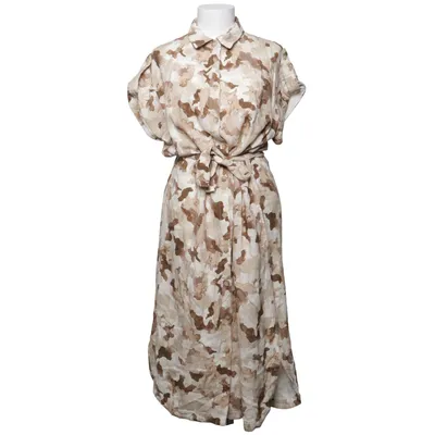 Shirt dress (Beige, Brown) from Yest Linen, Viscose