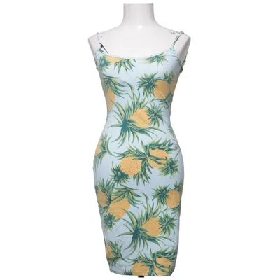 Jurk (Blauw, Geel, Groen) van Jenny Elastaan, Polyamide