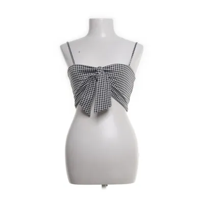 Crop top (Vit, Svart) från Urban Outfitters Elastan, Polyester